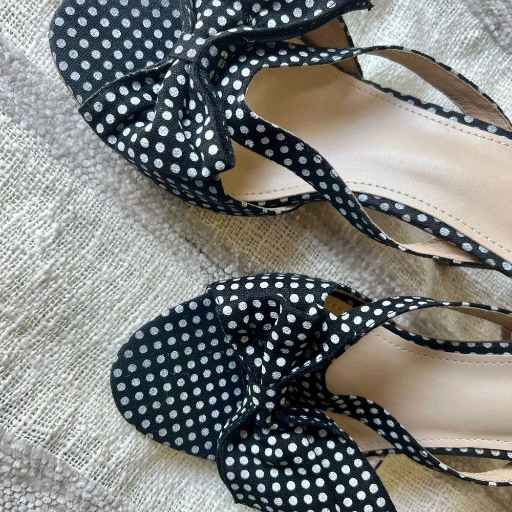 Catherine Malandrindo black and white polka dot sandals. - Picture 4 of 7